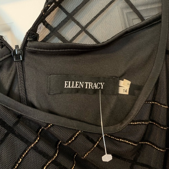 Ellen Tracy Black & Silver Cocktail Dress - Picture 3 of 3